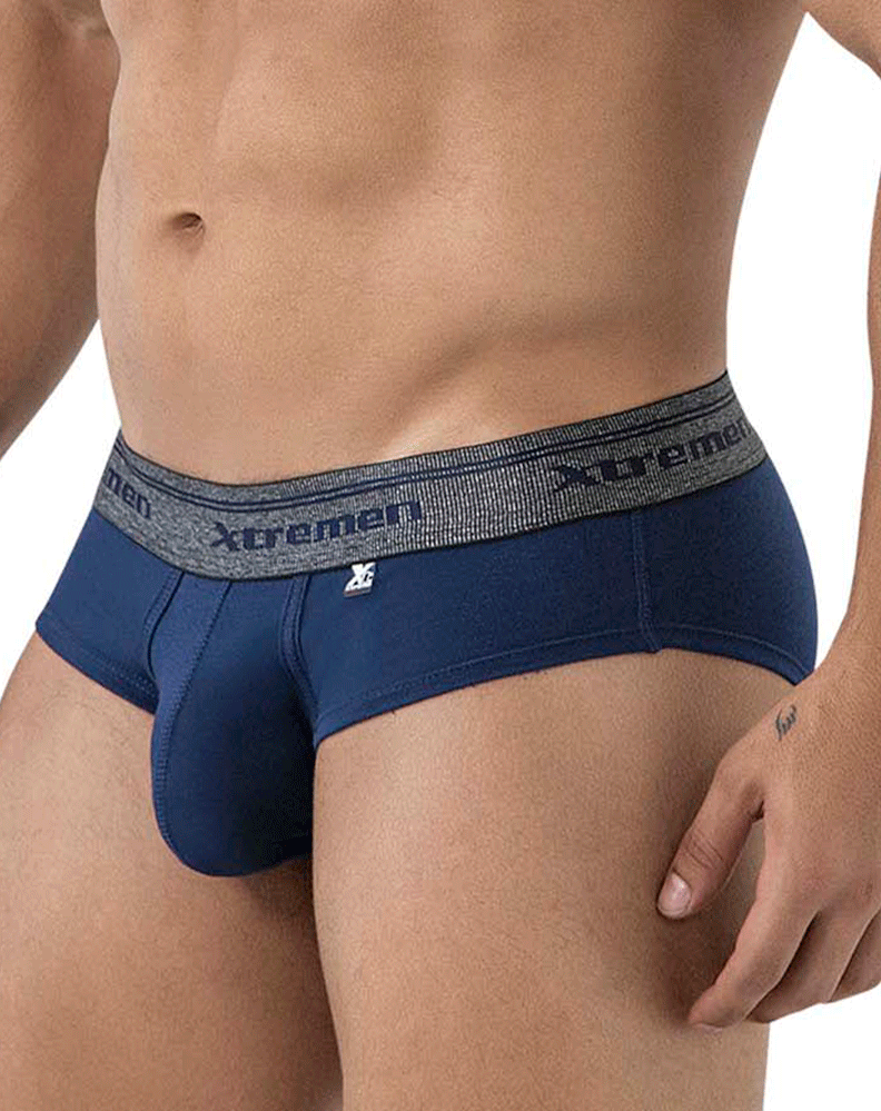 Slip en coton mélangé Xtremen 41315 bleu marine