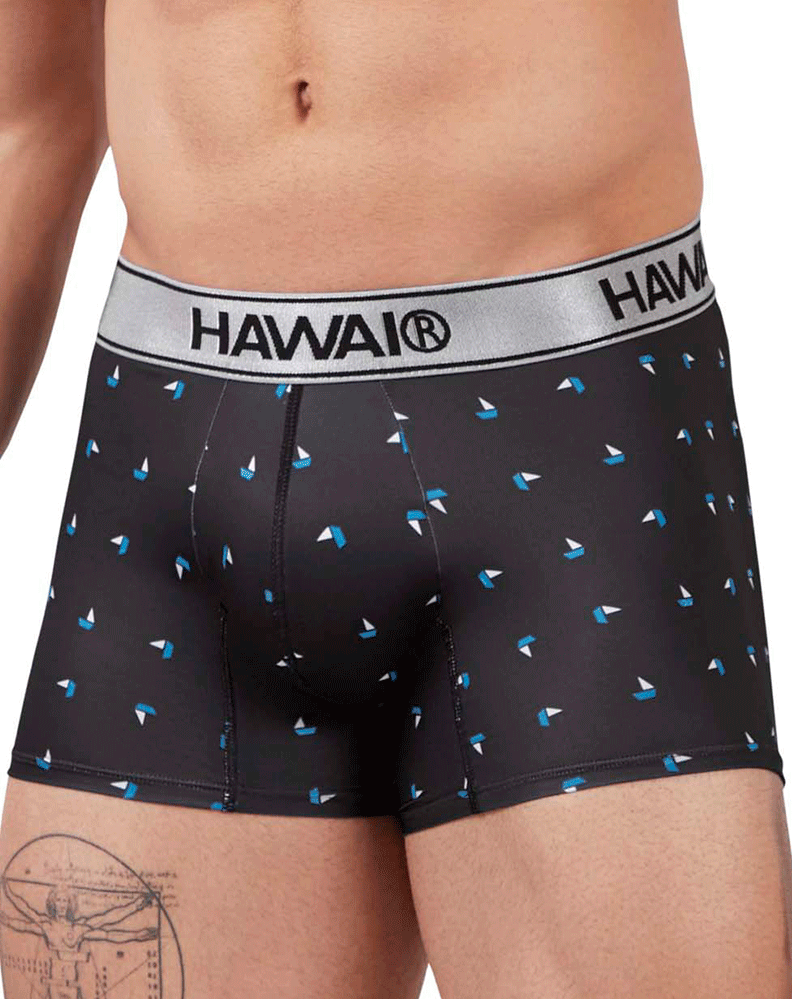 Boxer Hawai 42470 en microfibre imprimé noir