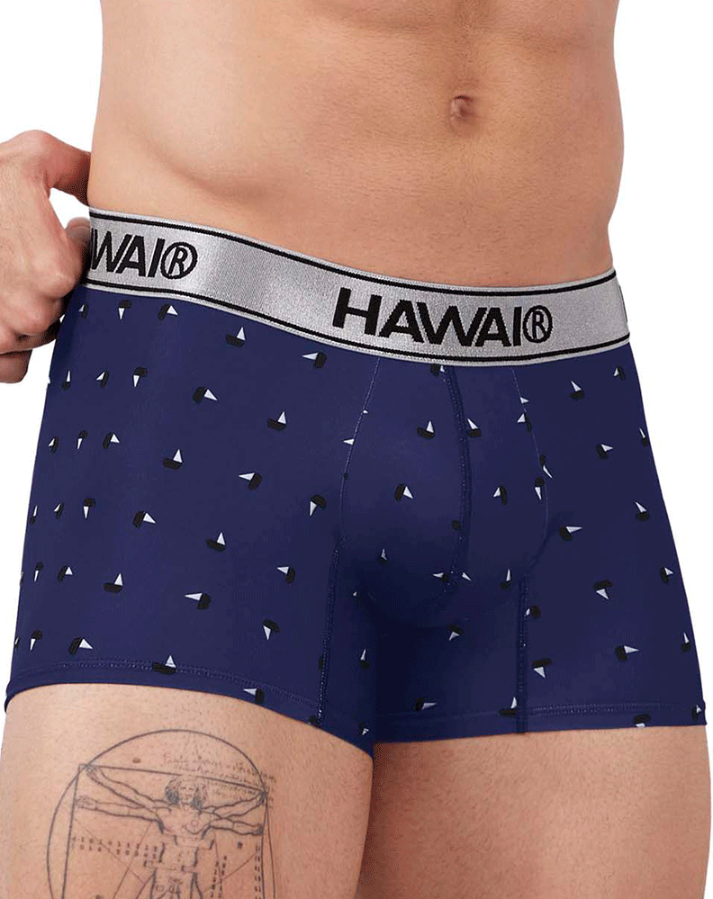 Boxer Hawai 42470 en microfibre imprimé bleu