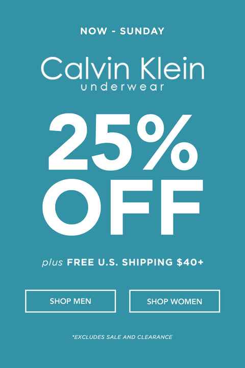 calvin klein underwear 25% off men and women plus free u.s. shipping $40+