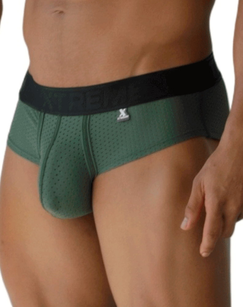 Xtremen 91250 Xtremen Athletic Performance Mesh Briefs Military Green