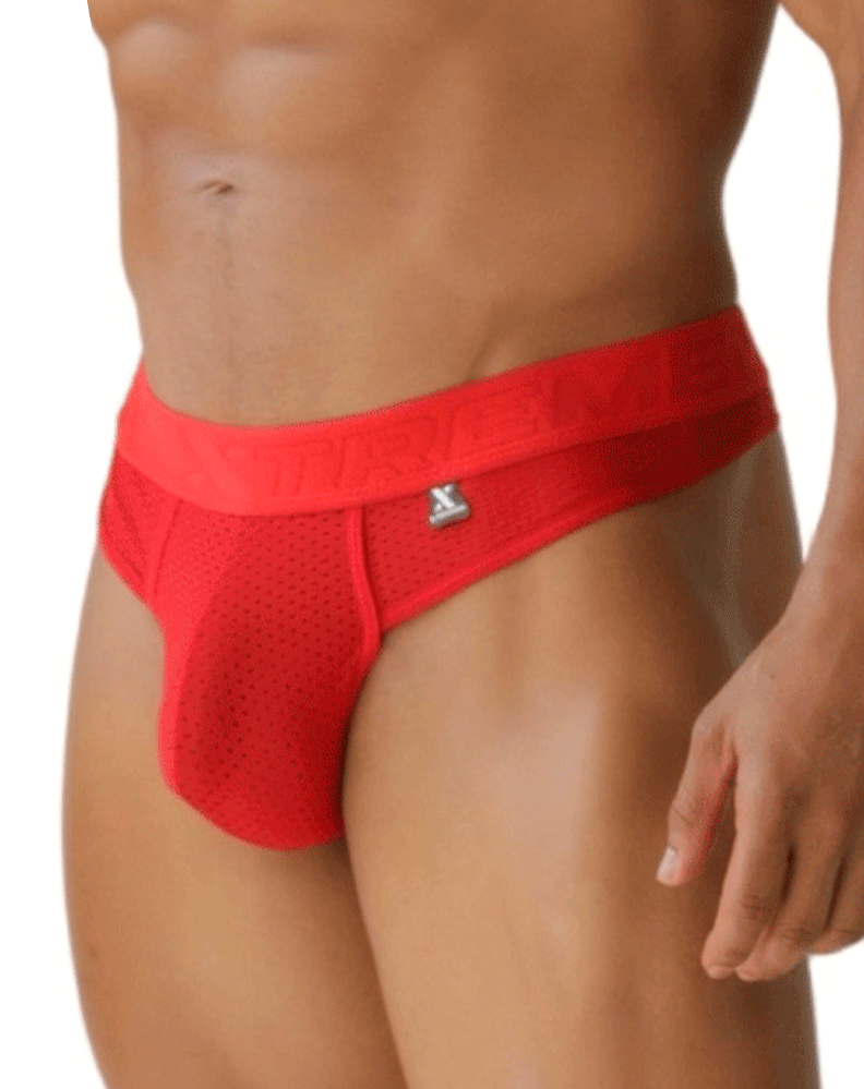 Xtremen 91268 Elite Athletic Micro-perforated Performance Thongs Red