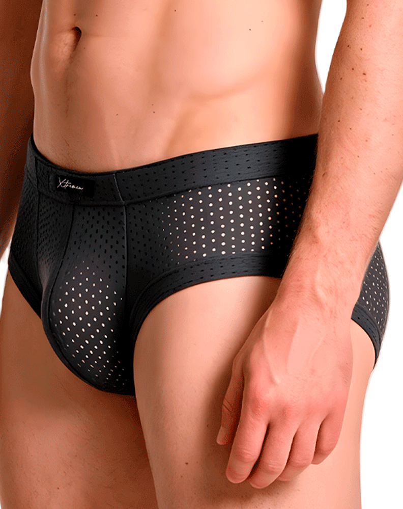 Xtremen 91269 Sleek V-cut Performance Mesh Briefs Gray