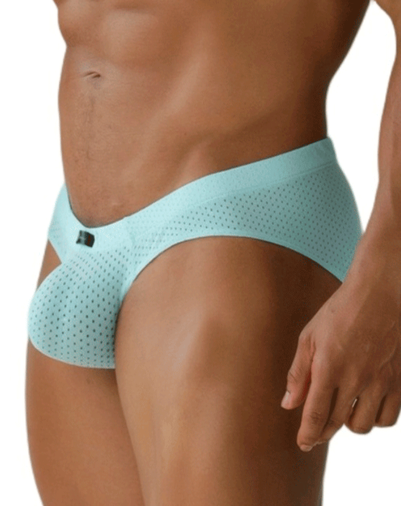 Xtremen 91270 Sleek Low-rise Perforated Briefs Seawater
