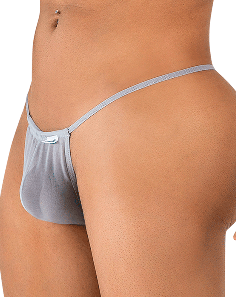 Candyman 9586 G-string Thong. Gray Mesh