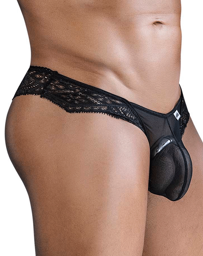 Candyman 99828 Spitzen-Netz-Strings Schwarz