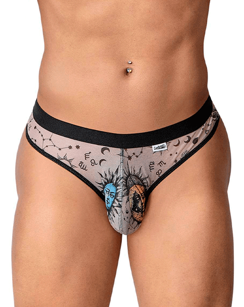Candyman 99885 Sun Moon Thongs Nude-black