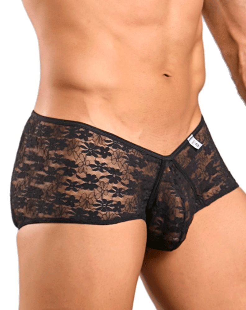 Malebasics Mbl83 Loop Cheeky Trunks Black Lace