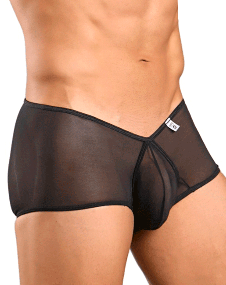 Malebasics Mbl83 Loop Cheeky Trunks Black Mesh