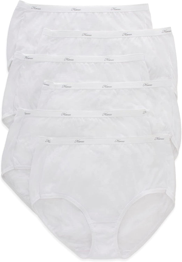 Hanes Women's Cotton boy Brief Panties 6-Pack (PP40AD) Size 9