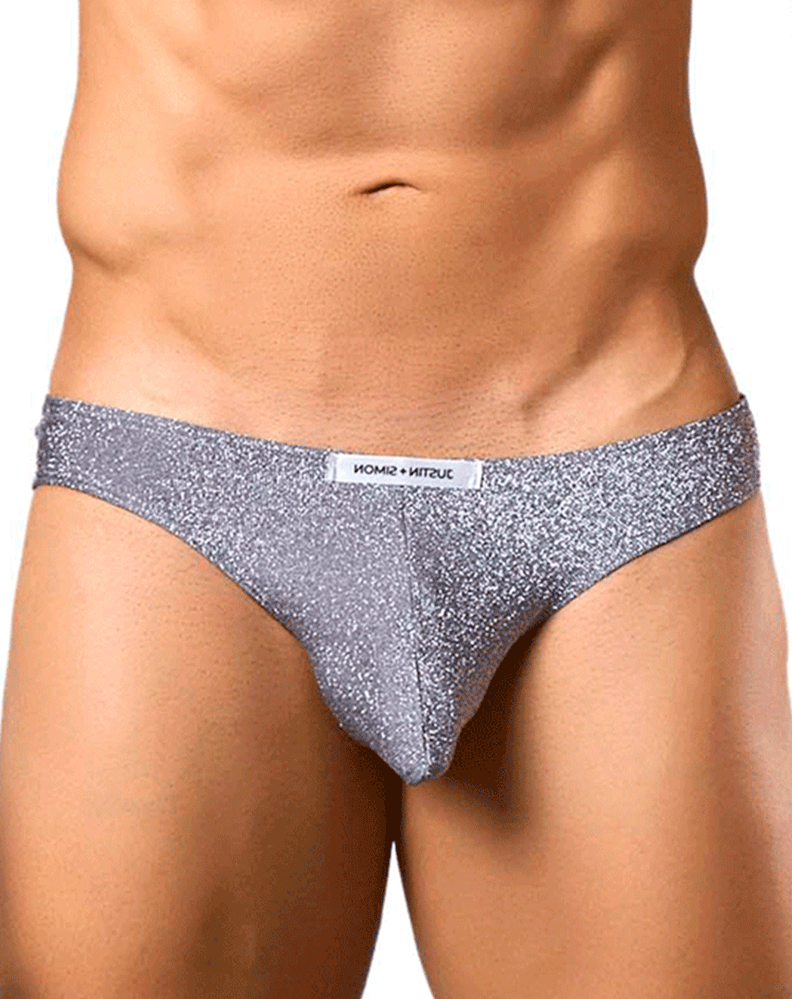 Justin+simon Xsj01 Bikini classique soyeux Lurex Gris