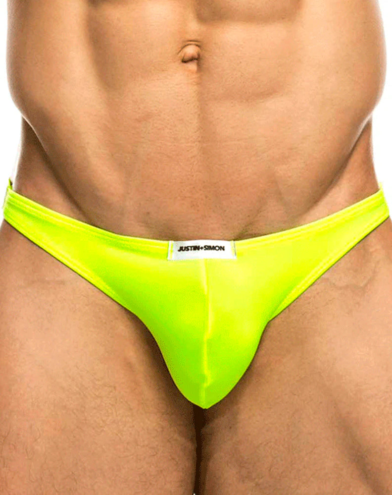 Justin+simon Xsj03 Silky Sexy Thongs Neon Green