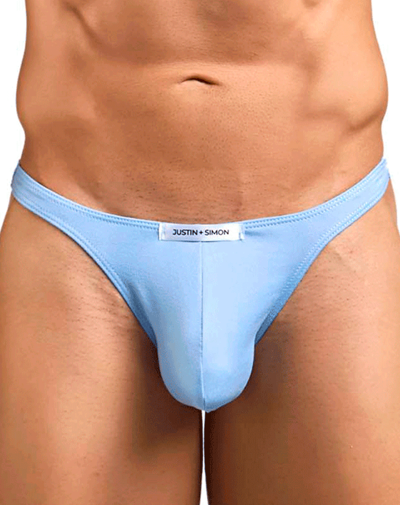 Justin+simon Xsj03 Silky Sexy Thongs Peach Blue