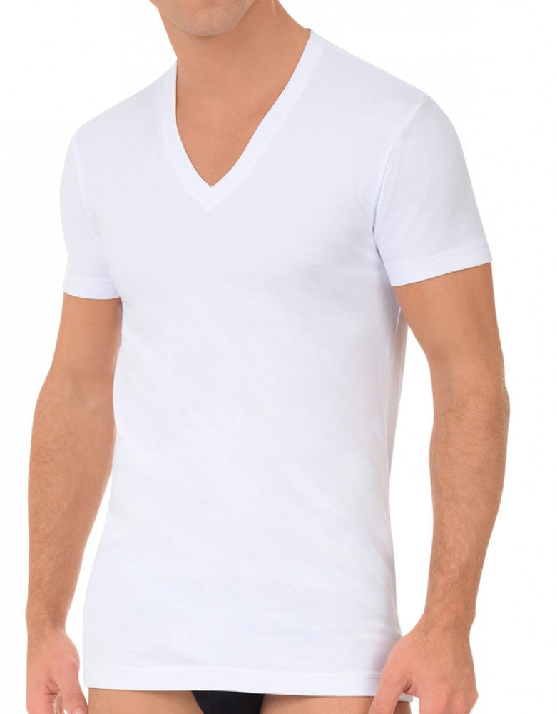 White Front 2xist 2-Pack Stretch Core V-Neck T-Shirts