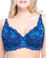 Navy/Aqua Front QT Intimates Cross Dyed Lace Unlined Bra
