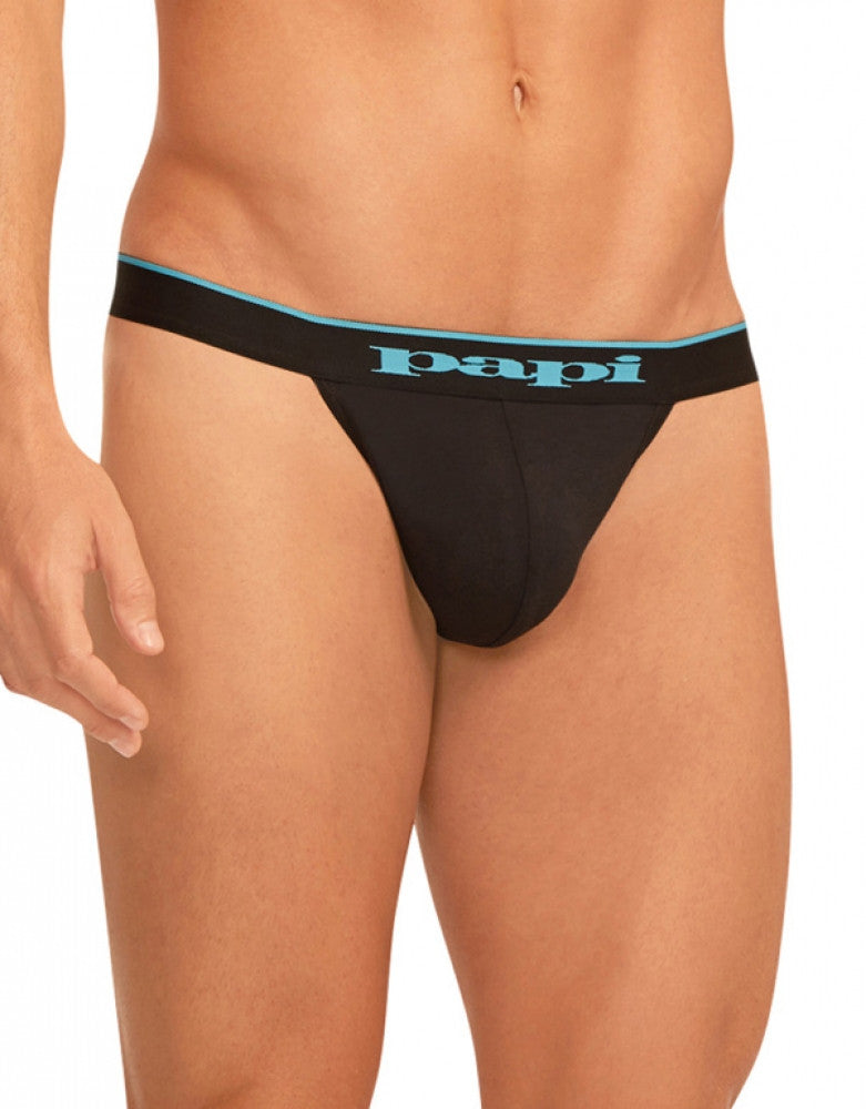 Black Front Papi 3-Pack Cotton Stretch Thongs 980902