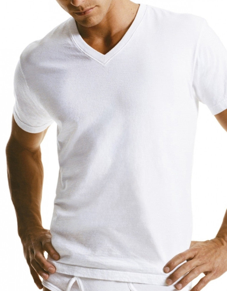 White Front Calvin Klein 2-Pack Big Man V-Neck T-Shirts