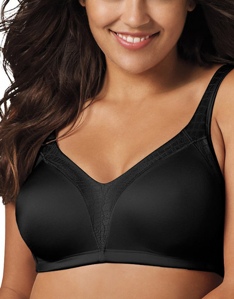 Black Front Playtex 18 Hour Back Smoother Wirefree Bra 4E77