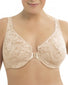 Cafe Front Glamorise Allover Lace Front-Close Underwire Bra Cafe 9245