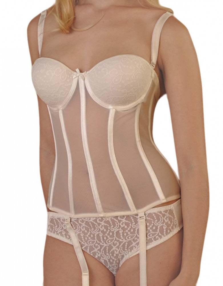Ivory Front Carnival Full Coverage Sheer Torsolette Lace Cups 429