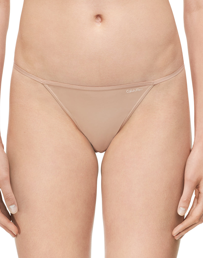 Bare Front Calvin Klein Women Sleek Microfiber Low Rise String Bikini Panty D3510