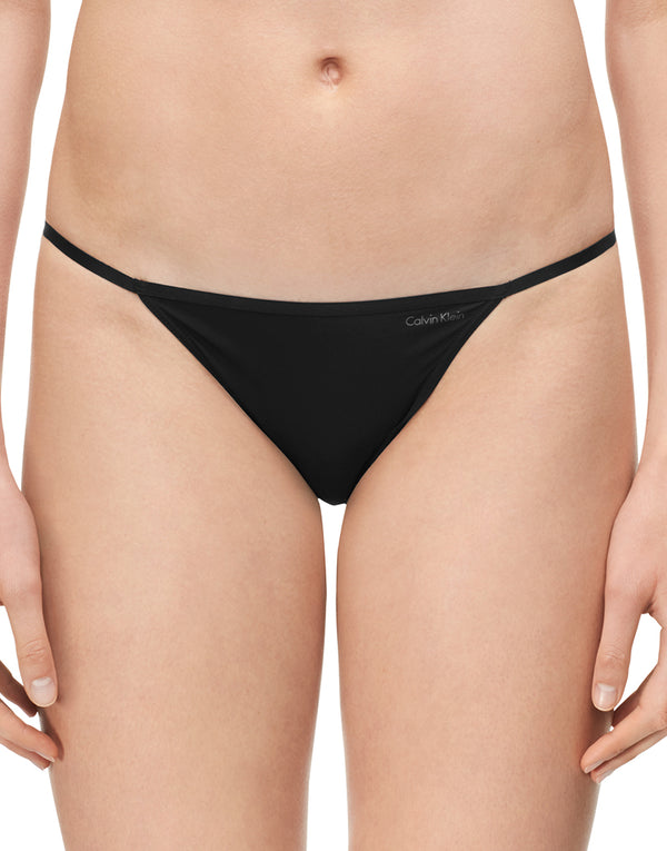 Black Satin String Bikini Panty · Size XL/8