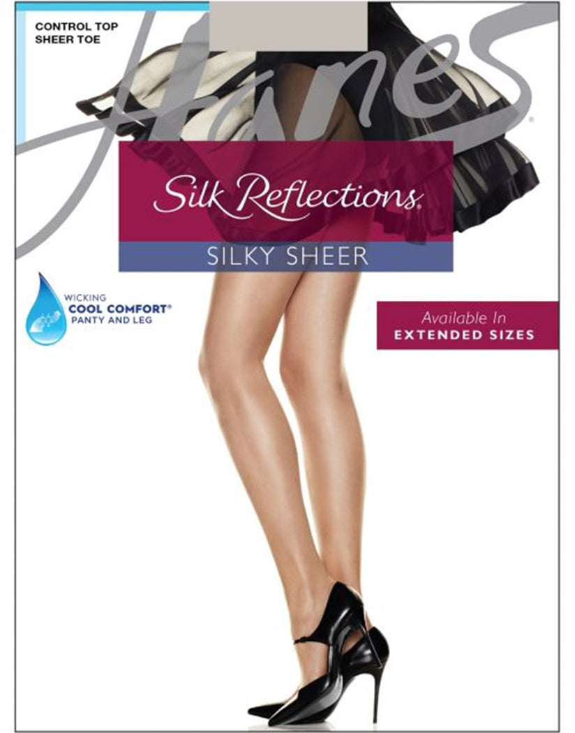 Clay Front Hanes Women Silk Reflections Silky Sheer Control Top Sandalfoot Pantyhose 717