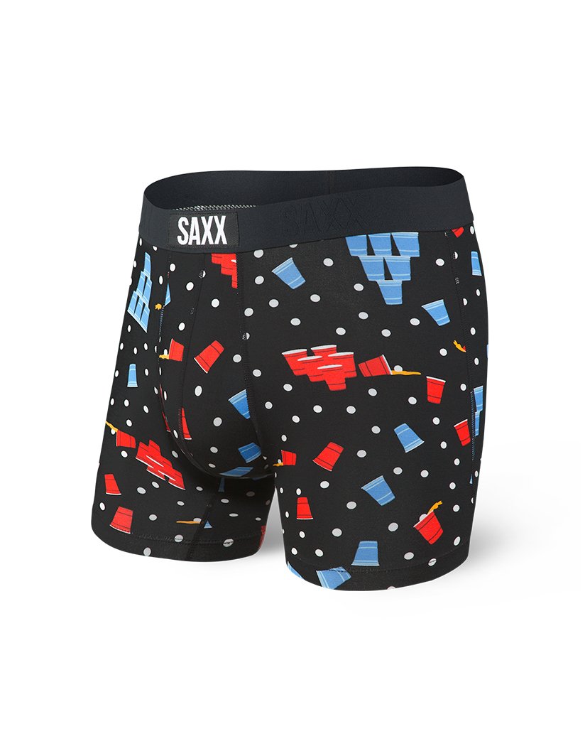 Black Beer Champs Front SAXX Vibe Boxer Brief Black Beer Champs SXBM35