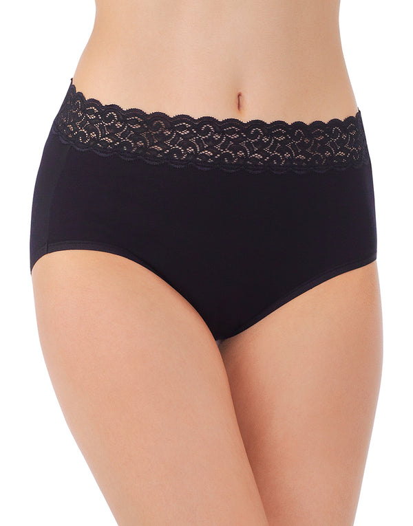 Flattering Lace Cotton Stretch Panties with Soft Waistband
