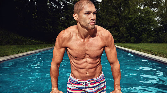 striped swim short for men