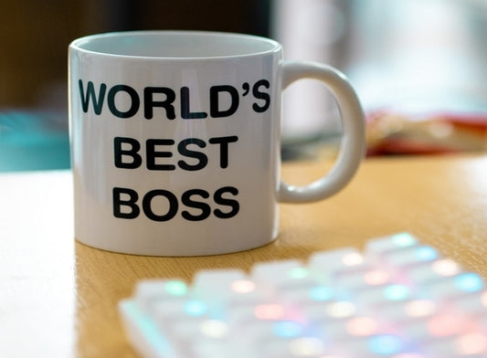 World's Best Boss Mug on Desk