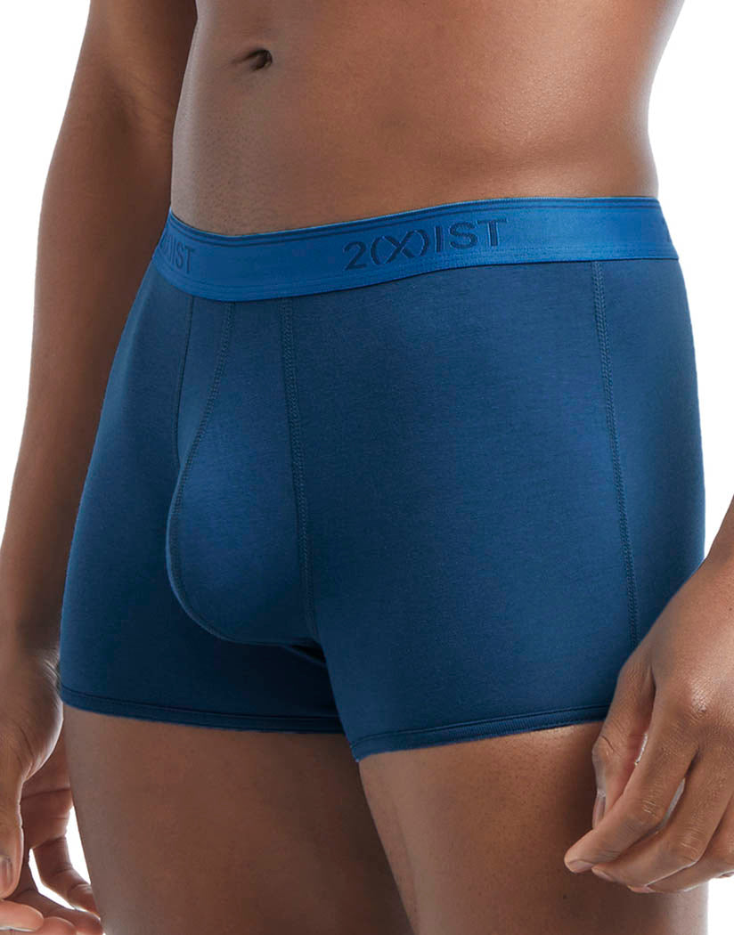 Dark Blue/Circle Geo/Coral Chic Side 2xist Cotton Stretch No-Show Trunks 3-Pack 31021333