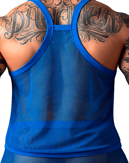 Male Power 110-11c Fishnet Tank Top Royal