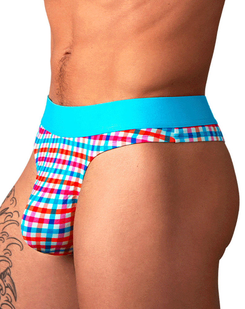 Male Power 412-306 So Comfy Gingham Thong Gingham Print