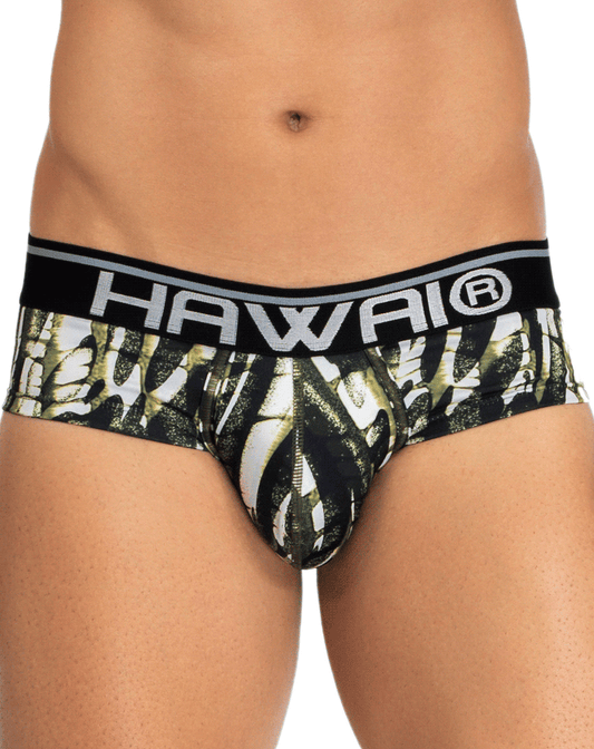 Hawai 42192 Printed Microfiber Hip Briefs Military Green