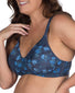 Blue Floral Side Leading Lady The Brigitte Full Coverage Wirefree Molded Padded Seamless Bra 5042