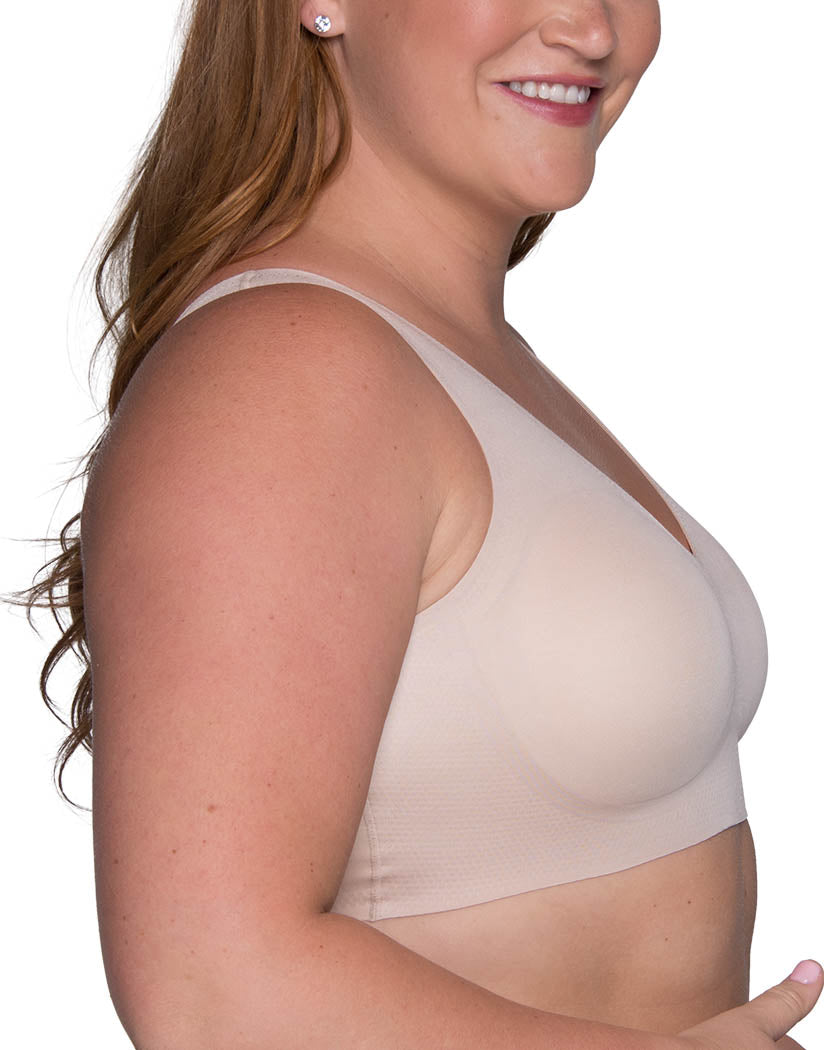 Damask Neutral Side Vanity Fair Beyond Comfort Sleek Smooth Wireless Bra 72037