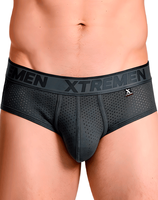 Xtremen 91250 Xtremen Athletic Performance Mesh Briefs Gray