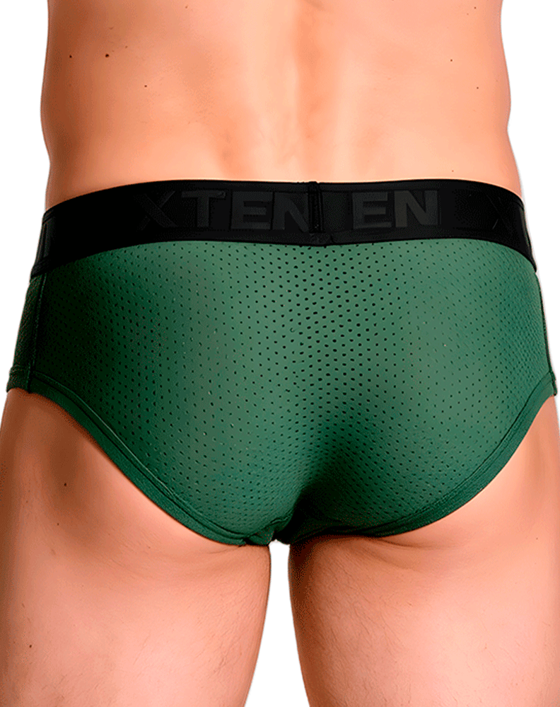 Xtremen 91250 Xtremen Athletic Performance Mesh Briefs Military Green
