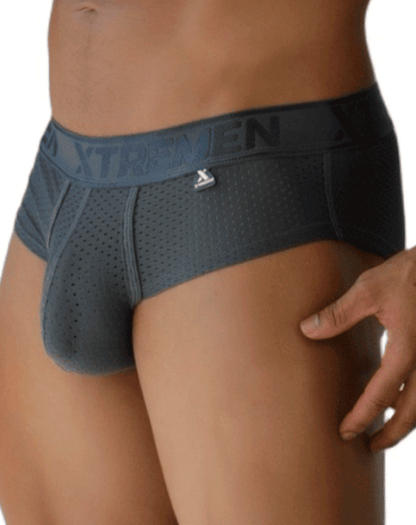 Xtremen 91250 Xtremen Athletic Performance Mesh Briefs Gray