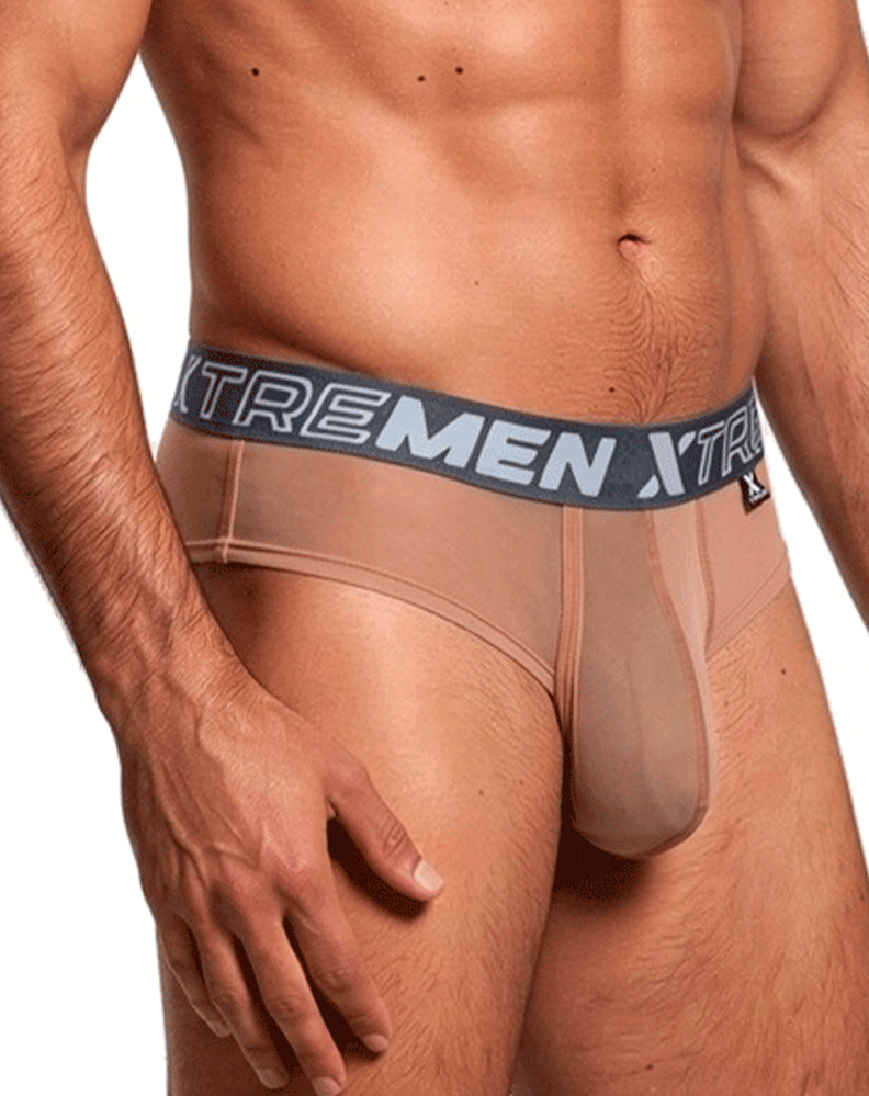 Xtremen 91262 Microfiber Mesh Briefs Brown