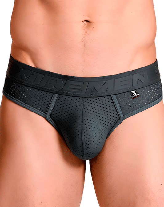 Xtremen 91268 Elite Athletic Micro-perforated Performance Thongs Gray
