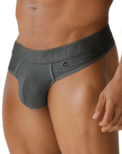 Xtremen 91268 Elite Athletic Micro-perforated Performance Thongs Gray
