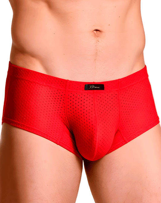 Xtremen 91269 Sleek V-cut Performance Mesh Briefs Red