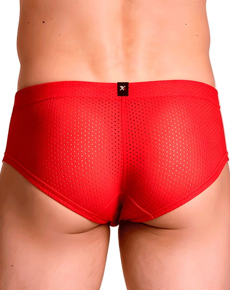 Xtremen 91269 Sleek V-cut Performance Mesh Briefs Red