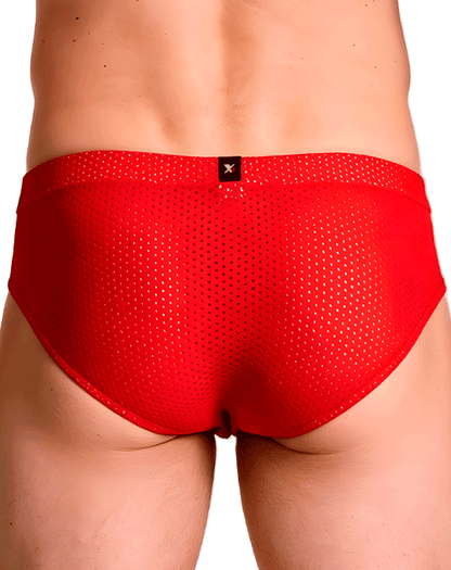 Xtremen 91270 Sleek Low-rise Perforated Briefs Red