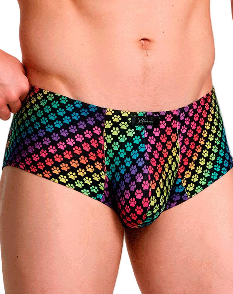 Xtremen 91283 Ultimate Low-rise Rainbow Printed Briefs Paw Print