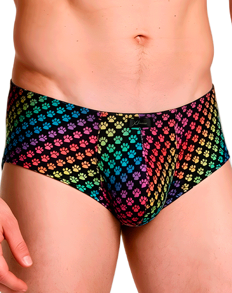 Xtremen 91283 Ultimate Low-rise Rainbow Printed Briefs Paw Print