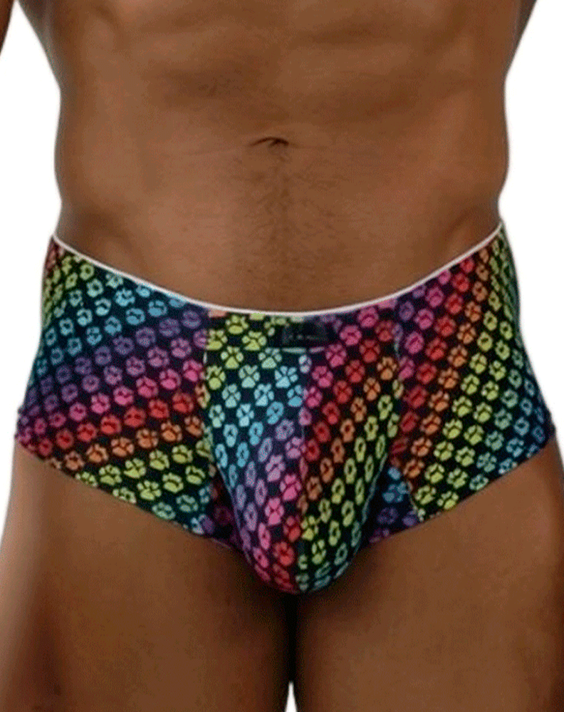 Xtremen 91283 Ultimate Low-rise Rainbow Printed Briefs Paw Print