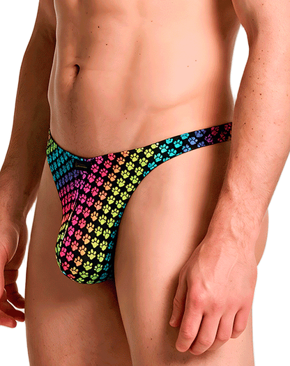 Xtremen 91284 Ultimate Rainbow Expression Men's Thong Paw Print